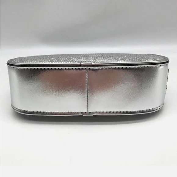 Michael Kors Silver Leather Carmela Small Pouchette Crossbody Bag - Picture 5 of 8